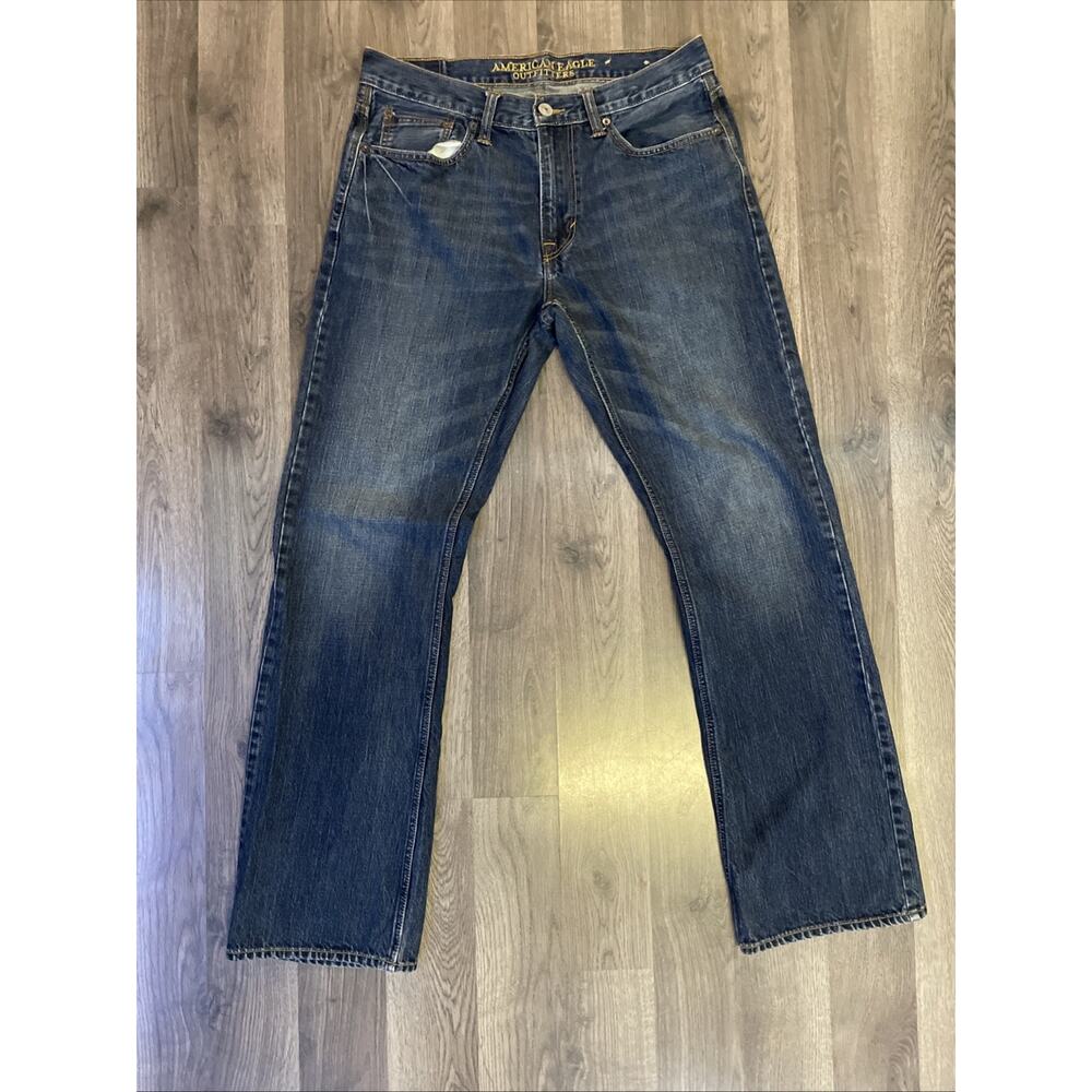 American Eagle Men's Jeans Size 33x34 Classic Boot Cut Dark Wash